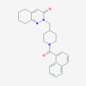 molecular formula C25H27N3O2 B2587871 2-{[1-(Naphthalene-1-carbonyl)piperidin-4-yl]methyl}-2,3,5,6,7,8-hexahydrocinnolin-3-one CAS No. 2309585-43-9