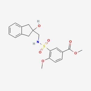 molecular formula C19H21NO6S B2587906 methyl 3-(N-((2-hydroxy-2,3-dihydro-1H-inden-2-yl)methyl)sulfamoyl)-4-methoxybenzoate CAS No. 2034408-82-5