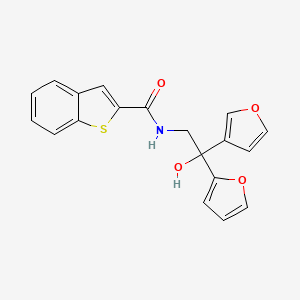 molecular formula C19H15NO4S B2587939 N-[2-(furan-2-yl)-2-(furan-3-yl)-2-hydroxyethyl]-1-benzothiophene-2-carboxamide CAS No. 2034482-30-7