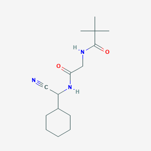 molecular formula C15H25N3O2 B2587946 N-[2-[[Cyano(cyclohexyl)methyl]amino]-2-oxoethyl]-2,2-dimethylpropanamide CAS No. 1436179-59-7