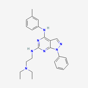 molecular formula C24H29N7 B2587976 N6-[2-(diethylamino)ethyl]-N4-(3-methylphenyl)-1-phenyl-1H-pyrazolo[3,4-d]pyrimidine-4,6-diamine CAS No. 946216-56-4