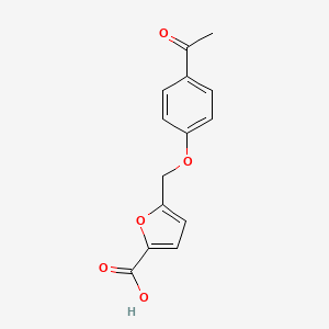 molecular formula C14H12O5 B2588002 5-[(4-Acetylphenoxy)methyl]-2-furoic acid CAS No. 832740-35-9