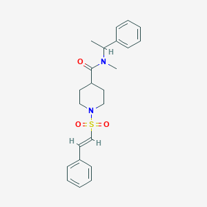 molecular formula C23H28N2O3S B2588005 N-methyl-1-[(E)-2-phenylethenyl]sulfonyl-N-(1-phenylethyl)piperidine-4-carboxamide CAS No. 949756-23-4