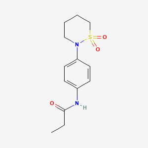 molecular formula C13H18N2O3S B2588030 N-(4-(1,1-dioxido-1,2-thiazinan-2-yl)phenyl)propionamide CAS No. 899979-80-7