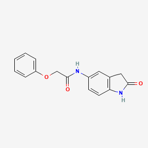 molecular formula C16H14N2O3 B2588102 N-(2-oxoindolin-5-yl)-2-phenoxyacetamide CAS No. 921544-65-2