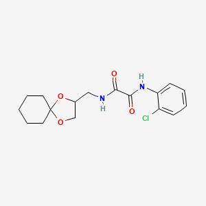 molecular formula C17H21ClN2O4 B2588150 N'-(2-chlorophenyl)-N-({1,4-dioxaspiro[4.5]decan-2-yl}methyl)ethanediamide CAS No. 900006-80-6