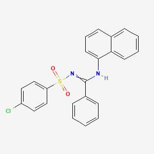molecular formula C23H17ClN2O2S B2588153 N'-(4-chlorobenzenesulfonyl)-N-(naphthalen-1-yl)benzenecarboximidamide CAS No. 301194-93-4