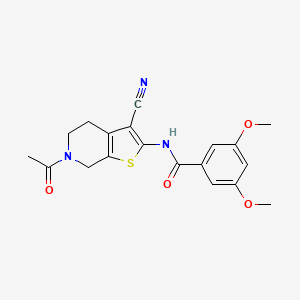 molecular formula C19H19N3O4S B2588163 N-{6-acetyl-3-cyano-4H,5H,6H,7H-thieno[2,3-c]pyridin-2-yl}-3,5-dimethoxybenzamide CAS No. 864858-50-4