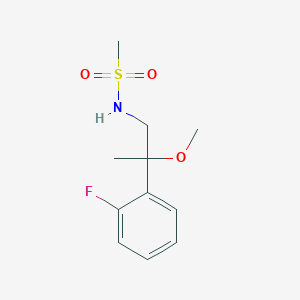 molecular formula C11H16FNO3S B2588198 N-[2-(2-Fluorophenyl)-2-methoxypropyl]methanesulfonamide CAS No. 1797716-21-2