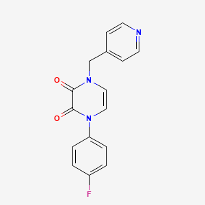 molecular formula C16H12FN3O2 B2588199 1-(4-fluorophenyl)-4-(pyridin-4-ylmethyl)pyrazine-2,3(1H,4H)-dione CAS No. 886886-41-5