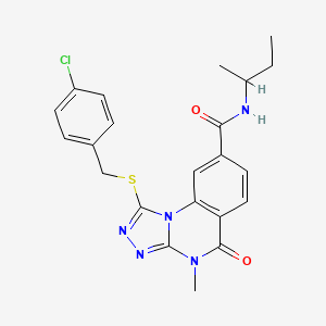 molecular formula C22H22ClN5O2S B2588201 N-(butan-2-yl)-1-{[(4-chlorophenyl)methyl]sulfanyl}-4-methyl-5-oxo-4H,5H-[1,2,4]triazolo[4,3-a]quinazoline-8-carboxamide CAS No. 1111221-86-3