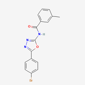 molecular formula C16H12BrN3O2 B2588205 N-[5-(4-bromophenyl)-1,3,4-oxadiazol-2-yl]-3-methylbenzamide CAS No. 891127-12-1