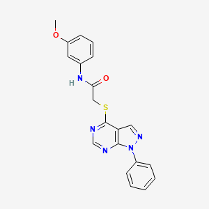 molecular formula C20H17N5O2S B2588282 N-(3-methoxyphenyl)-2-({1-phenyl-1H-pyrazolo[3,4-d]pyrimidin-4-yl}sulfanyl)acetamide CAS No. 483984-38-9
