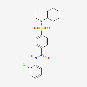 molecular formula C21H25ClN2O3S B2588291 N-(2-chlorophenyl)-4-[cyclohexyl(ethyl)sulfamoyl]benzamide CAS No. 941868-75-3
