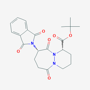 molecular formula C22H25N3O6 B025883 tert-butyl (4S,7S)-7-(1,3-dioxoisoindol-2-yl)-6,10-dioxo-2,3,4,7,8,9-hexahydro-1H-pyridazino[1,2-a]diazepine-4-carboxylate CAS No. 106928-72-7
