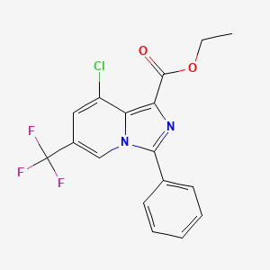 molecular formula C17H12ClF3N2O2 B2588308 Ethyl 8-chloro-3-phenyl-6-(trifluoromethyl)imidazo[1,5-a]pyridine-1-carboxylate CAS No. 2061269-22-3
