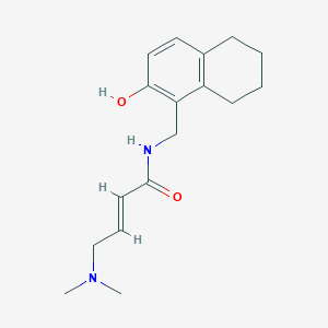 molecular formula C17H24N2O2 B2588318 (E)-4-(Dimethylamino)-N-[(2-hydroxy-5,6,7,8-tetrahydronaphthalen-1-yl)methyl]but-2-enamide CAS No. 2411337-68-1