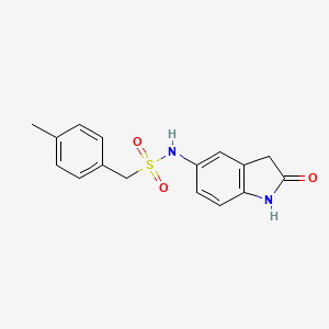 molecular formula C16H16N2O3S B2588353 N-(2-oxoindolin-5-yl)-1-(p-tolyl)methanesulfonamide CAS No. 921836-86-4