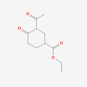 molecular formula C11H16O4 B2588399 Ethyl 3-acetyl-4-oxocyclohexane-1-carboxylate CAS No. 107861-64-3