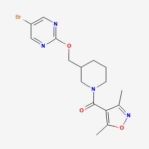 B2588405 [3-[(5-Bromopyrimidin-2-yl)oxymethyl]piperidin-1-yl]-(3,5-dimethyl-1,2-oxazol-4-yl)methanone CAS No. 2379988-27-7