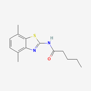 molecular formula C14H18N2OS B2588420 N-(4,7-dimethyl-1,3-benzothiazol-2-yl)pentanamide CAS No. 900866-92-4