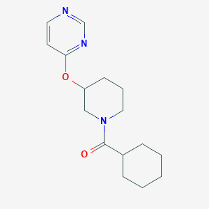 molecular formula C16H23N3O2 B2588428 4-[(1-cyclohexanecarbonylpiperidin-3-yl)oxy]pyrimidine CAS No. 2034523-26-5