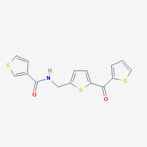 molecular formula C15H11NO2S3 B2588438 N-((5-(thiophene-2-carbonyl)thiophen-2-yl)methyl)thiophene-3-carboxamide CAS No. 1421482-80-5