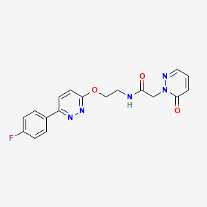 molecular formula C18H16FN5O3 B2588442 N-(2-((6-(4-fluorophenyl)pyridazin-3-yl)oxy)ethyl)-2-(6-oxopyridazin-1(6H)-yl)acetamide CAS No. 1207035-76-4
