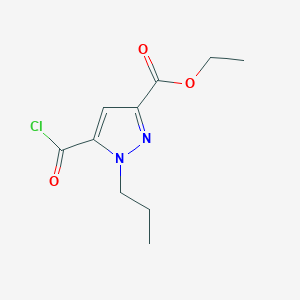 molecular formula C10H13ClN2O3 B2588450 ethyl 5-(chlorocarbonyl)-1-propyl-1H-pyrazole-3-carboxylate CAS No. 1946822-27-0