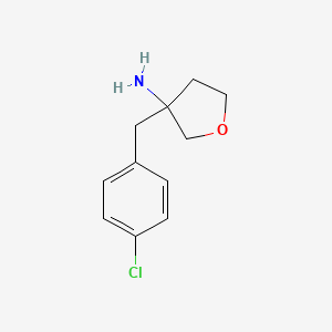 molecular formula C11H14ClNO B2588458 3-[(4-Chlorophenyl)methyl]oxolan-3-amine CAS No. 1518928-37-4