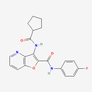molecular formula C20H18FN3O3 B2588459 3-cyclopentaneamido-N-(4-fluorophenyl)furo[3,2-b]pyridine-2-carboxamide CAS No. 946370-24-7