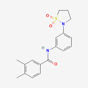 molecular formula C18H20N2O3S B2588460 N-(3-(1,1-dioxidoisothiazolidin-2-yl)phenyl)-3,4-dimethylbenzamide CAS No. 942011-44-1