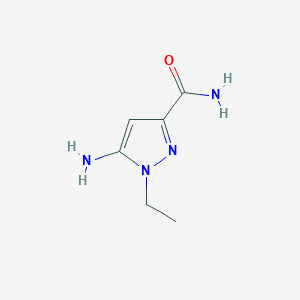 molecular formula C6H10N4O B2588477 5-amino-1-ethyl-1H-pyrazole-3-carboxamide CAS No. 1894691-03-2