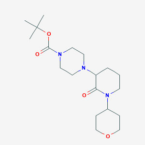 molecular formula C19H33N3O4 B2588484 Tert-butyl 4-[1-(oxan-4-yl)-2-oxopiperidin-3-yl]piperazine-1-carboxylate CAS No. 1803560-82-8