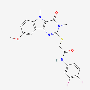 molecular formula C21H18F2N4O3S B2588486 N-(3,4-difluorophenyl)-2-({8-methoxy-3,5-dimethyl-4-oxo-3H,4H,5H-pyrimido[5,4-b]indol-2-yl}sulfanyl)acetamide CAS No. 1112435-96-7