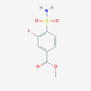 molecular formula C8H8FNO4S B2588489 Methyl 3-fluoro-4-sulfamoylbenzoate CAS No. 1204574-95-7