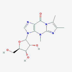 molecular formula C15H19N5O5 B025885 3-Ribofuranosyl-4,9-dihydro-4,6,7-trimethyl-9-oxoimidazo(1,2-a)purine CAS No. 108274-04-0