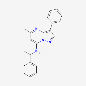 5-methyl-3-phenyl-N-(1-phenylethyl)pyrazolo[1,5-a]pyrimidin-7-amine