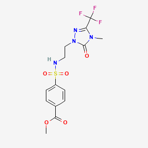 methyl 4-(N-(2-(4-methyl-5-oxo-3-(trifluoromethyl)-4,5-dihydro-1H-1,2,4-triazol-1-yl)ethyl)sulfamoyl)benzoate