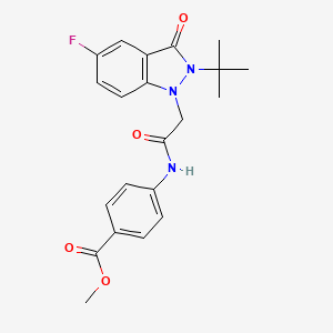 methyl 4-(2-(2-(tert-butyl)-5-fluoro-3-oxo-2,3-dihydro-1H-indazol-1-yl)acetamido)benzoate