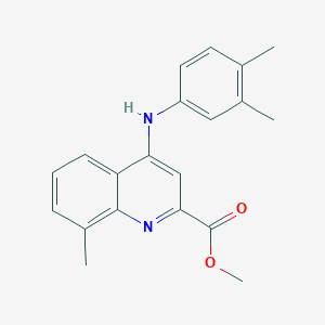 molecular formula C20H20N2O2 B2588518 Methyl 4-[(3,4-dimethylphenyl)amino]-8-methylquinoline-2-carboxylate CAS No. 1207033-23-5