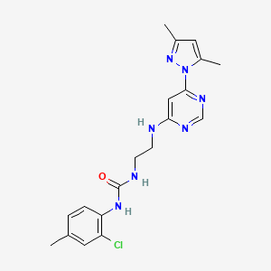 1-(2-chloro-4-methylphenyl)-3-(2-((6-(3,5-dimethyl-1H-pyrazol-1-yl)pyrimidin-4-yl)amino)ethyl)urea