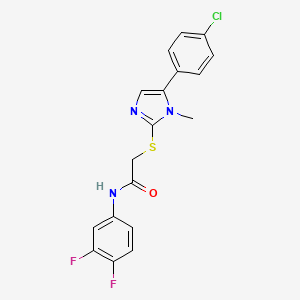 2-((5-(4-chlorophenyl)-1-methyl-1H-imidazol-2-yl)thio)-N-(3,4-difluorophenyl)acetamide