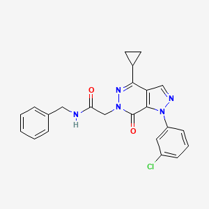 molecular formula C23H20ClN5O2 B2588522 N-benzyl-2-(1-(3-chlorophenyl)-4-cyclopropyl-7-oxo-1H-pyrazolo[3,4-d]pyridazin-6(7H)-yl)acetamide CAS No. 1105236-27-8
