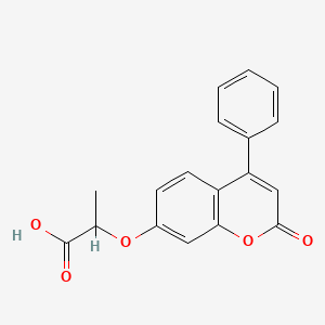 molecular formula C18H14O5 B2588524 2-[(2-oxo-4-phenyl-2H-chromen-7-yl)oxy]propanoic acid CAS No. 270596-08-2