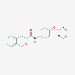 molecular formula C20H23N3O3 B2588525 N-((1r,4r)-4-(pyrimidin-2-yloxy)cyclohexyl)isochroman-3-carboxamide CAS No. 2034194-50-6