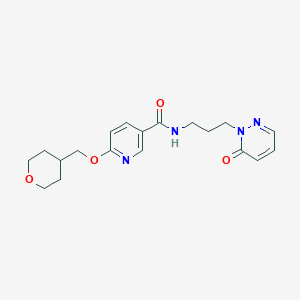 N-(3-(6-oxopyridazin-1(6H)-yl)propyl)-6-((tetrahydro-2H-pyran-4-yl)methoxy)nicotinamide