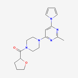 (4-(2-methyl-6-(1H-pyrrol-1-yl)pyrimidin-4-yl)piperazin-1-yl)(tetrahydrofuran-2-yl)methanone