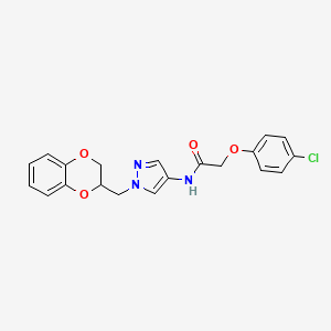 2-(4-chlorophenoxy)-N-(1-((2,3-dihydrobenzo[b][1,4]dioxin-2-yl)methyl)-1H-pyrazol-4-yl)acetamide