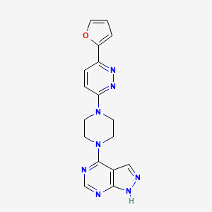 3-(furan-2-yl)-6-(4-{1H-pyrazolo[3,4-d]pyrimidin-4-yl}piperazin-1-yl)pyridazine